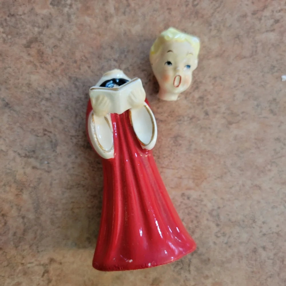Vintage Christmas Caroler Choir Boy or Girl ~ MCM ~ Cute ~ With Repair See Notes